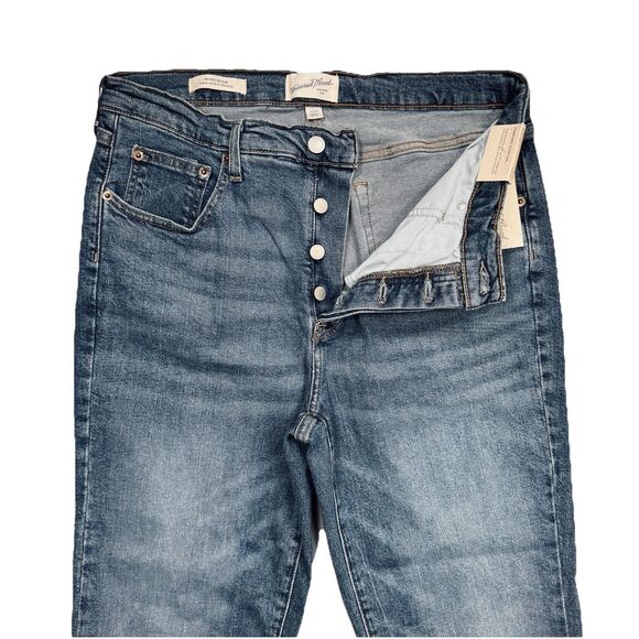 SOLD Universal Thread Mid Rise 80s Slim Jeans 14 (33x27.5) Blue Button Fly Women - Picture 3 of 12